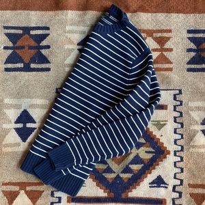 J. Crew Navy White Stripe Cotton Sweater